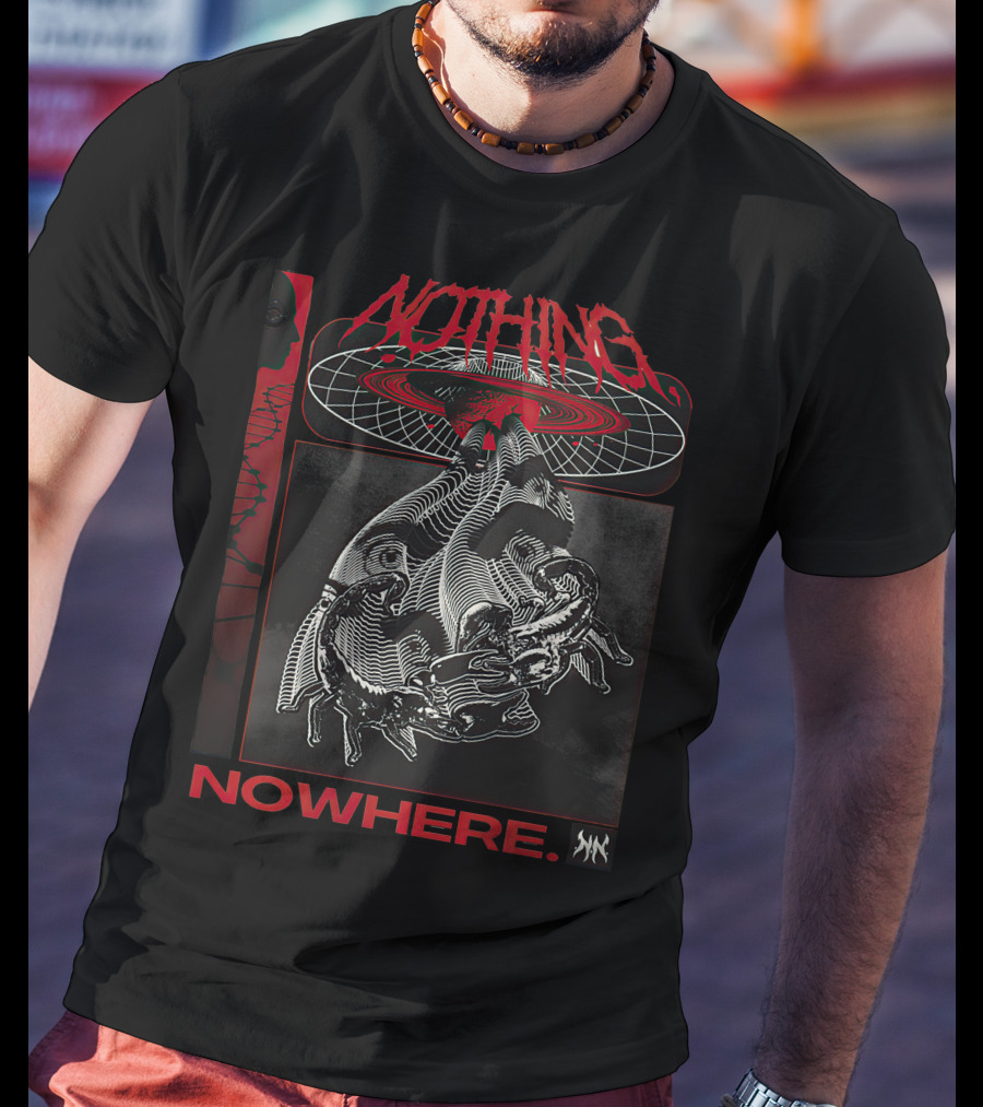 NOTHING NOWHERE 3D Abstract Creatures Red And Black T-Shirt