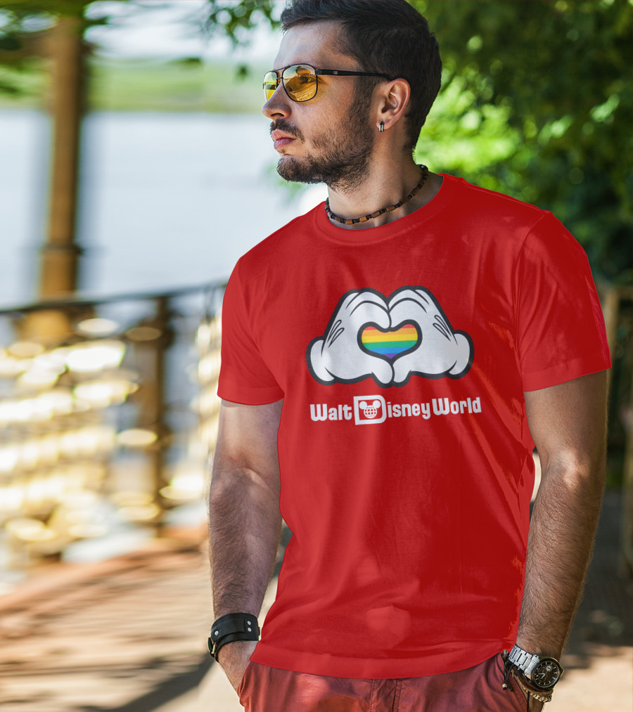 Walt Disney World Pride Heart Hands Rainbow T-Shirt