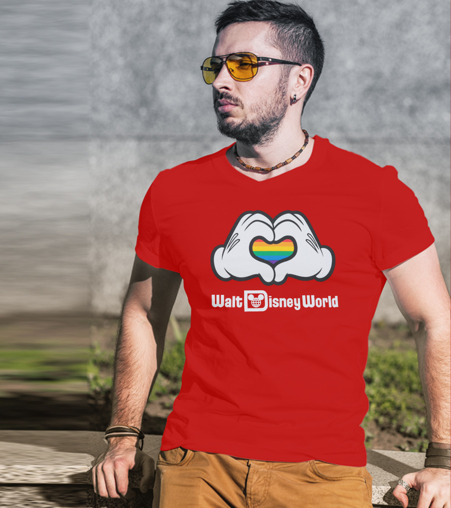Walt Disney World Pride Heart Hands Rainbow T-Shirt