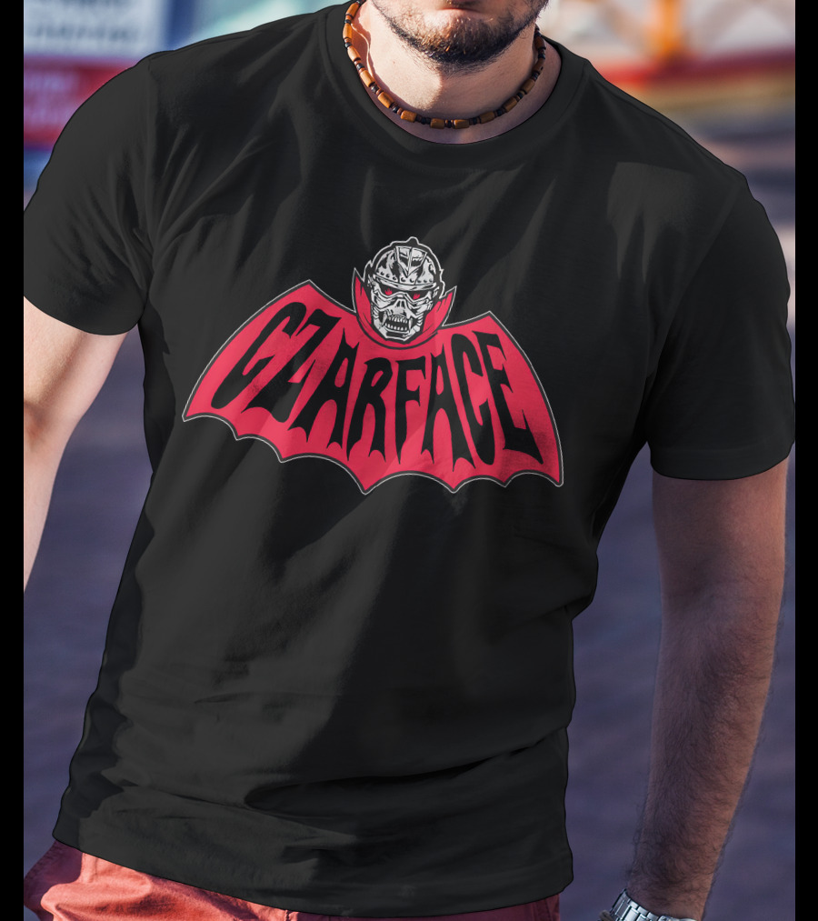 CZARFACE Red Text Bat Design With Metallic Skull T-Shirt