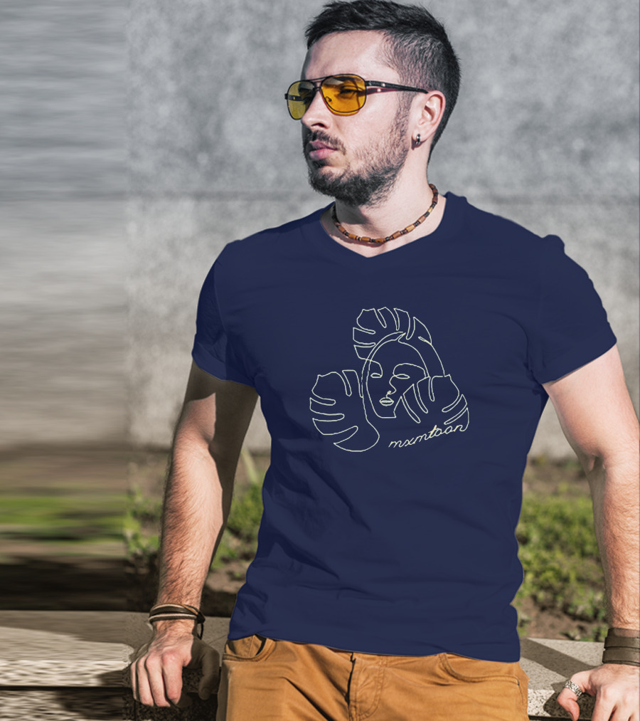 Mxmtoon Minimalist Line Art Face And Leaves T-Shirt
