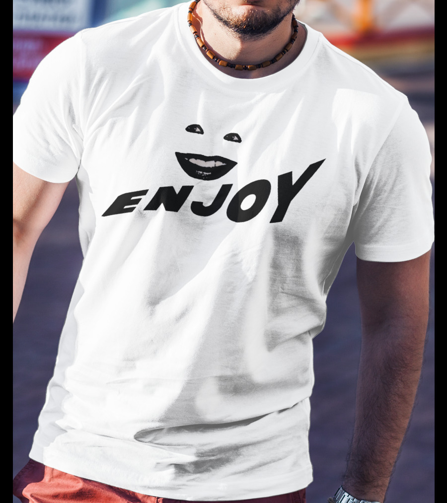Enjoy Smile Black And White Minimalism T-Shirt