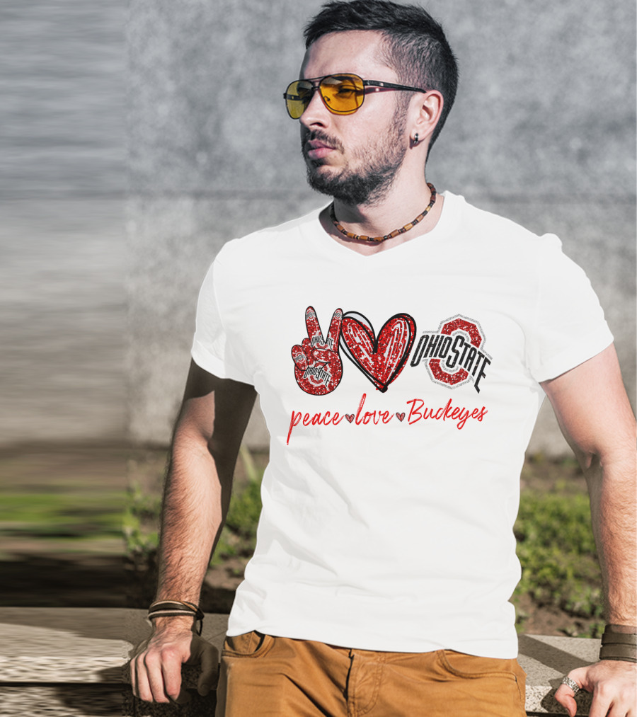 Peace Love Ohio State Buckeyes T-Shirt