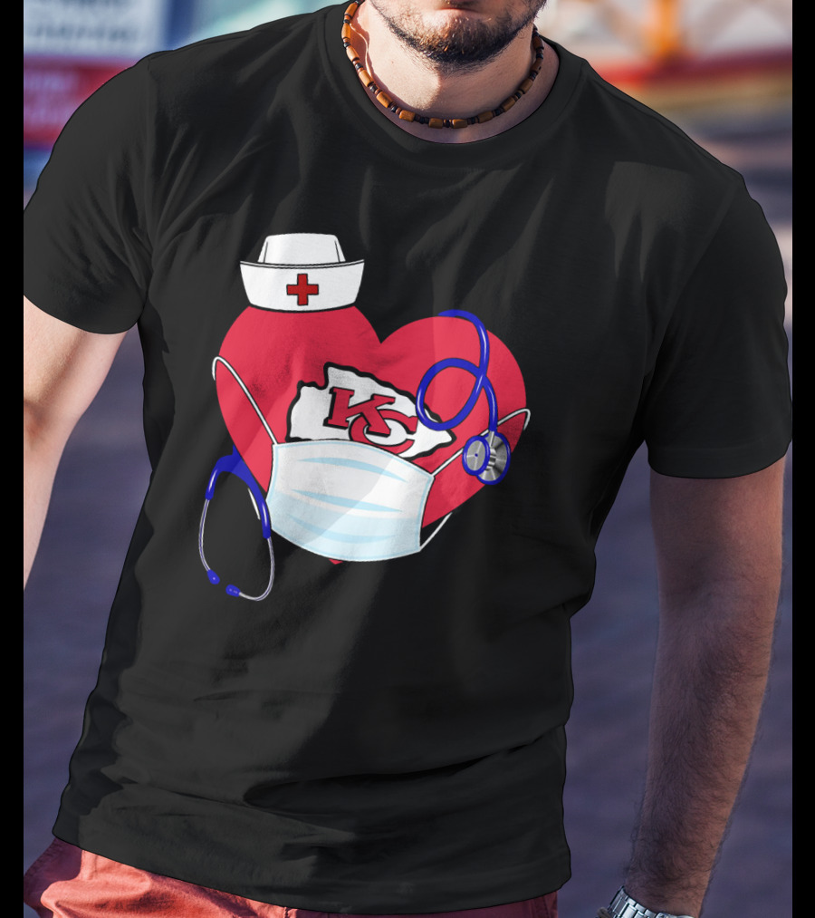 Heart KC Nurse Medical Stethoscope T-Shirt