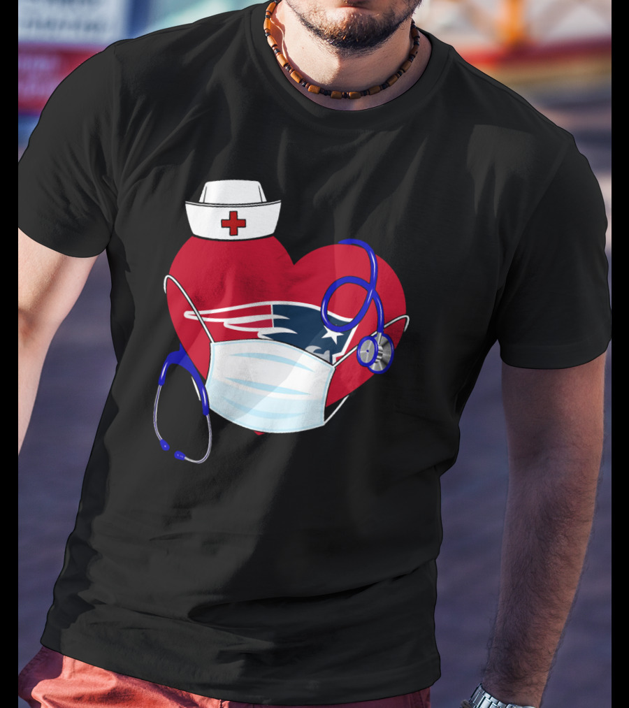 Heart Patriots Nurse Healthcare Mask Stethoscope T-Shirt