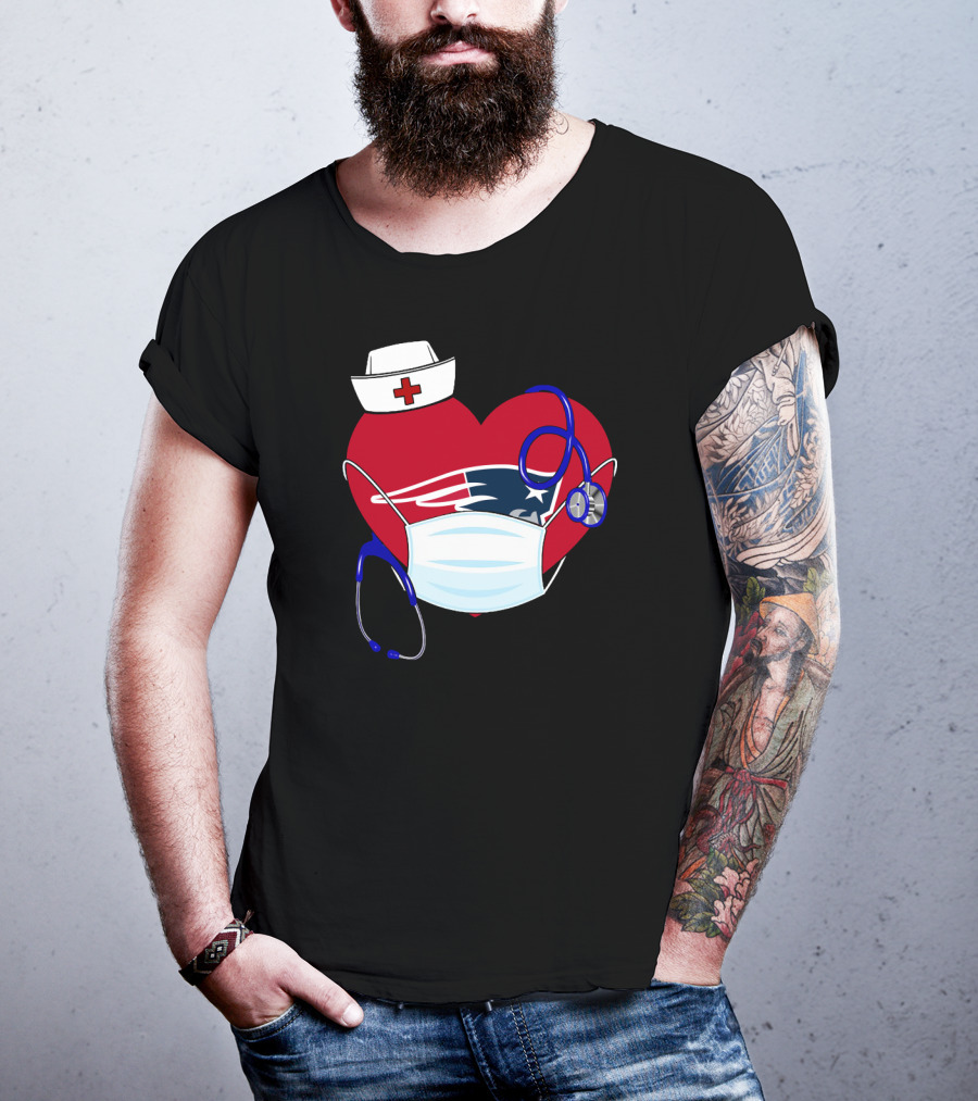 Heart Patriots Nurse Healthcare Mask Stethoscope T-Shirt