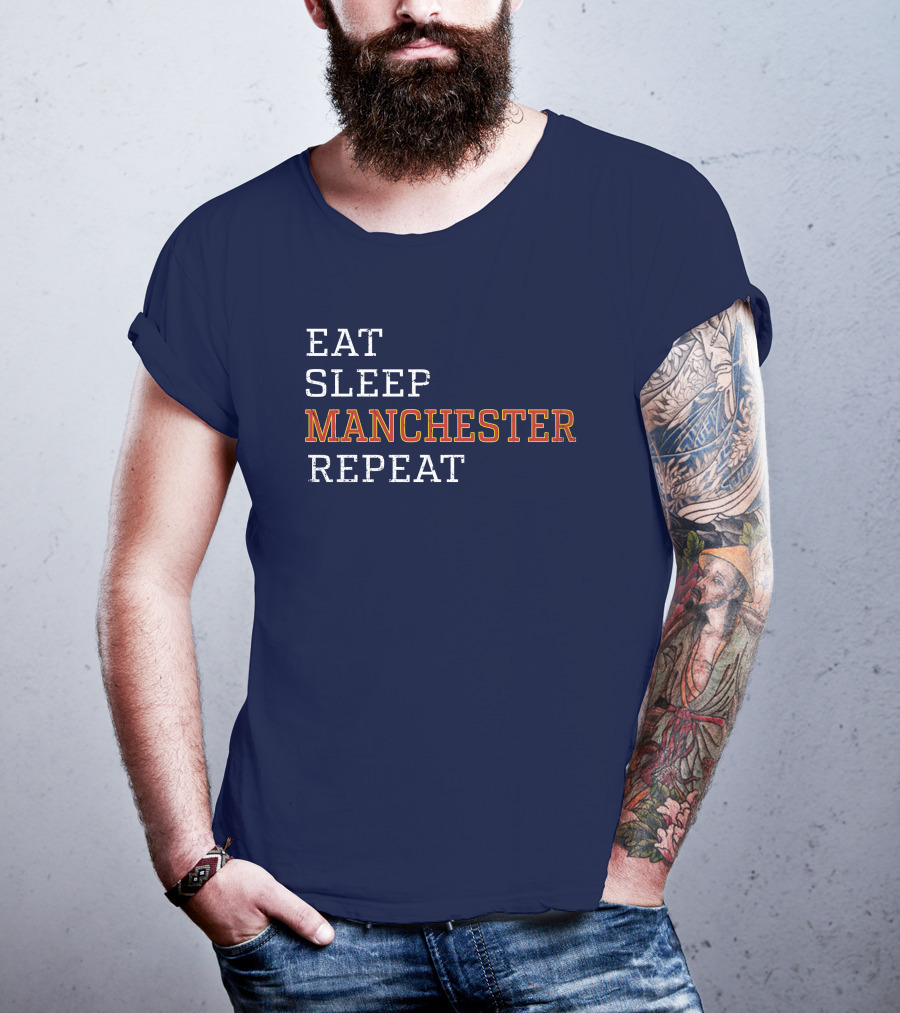 Eat Sleep Manchester Repeat T-Shirt