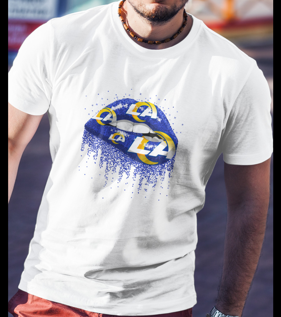 Los Angeles Rams Blue Lips With Team T-Shirt