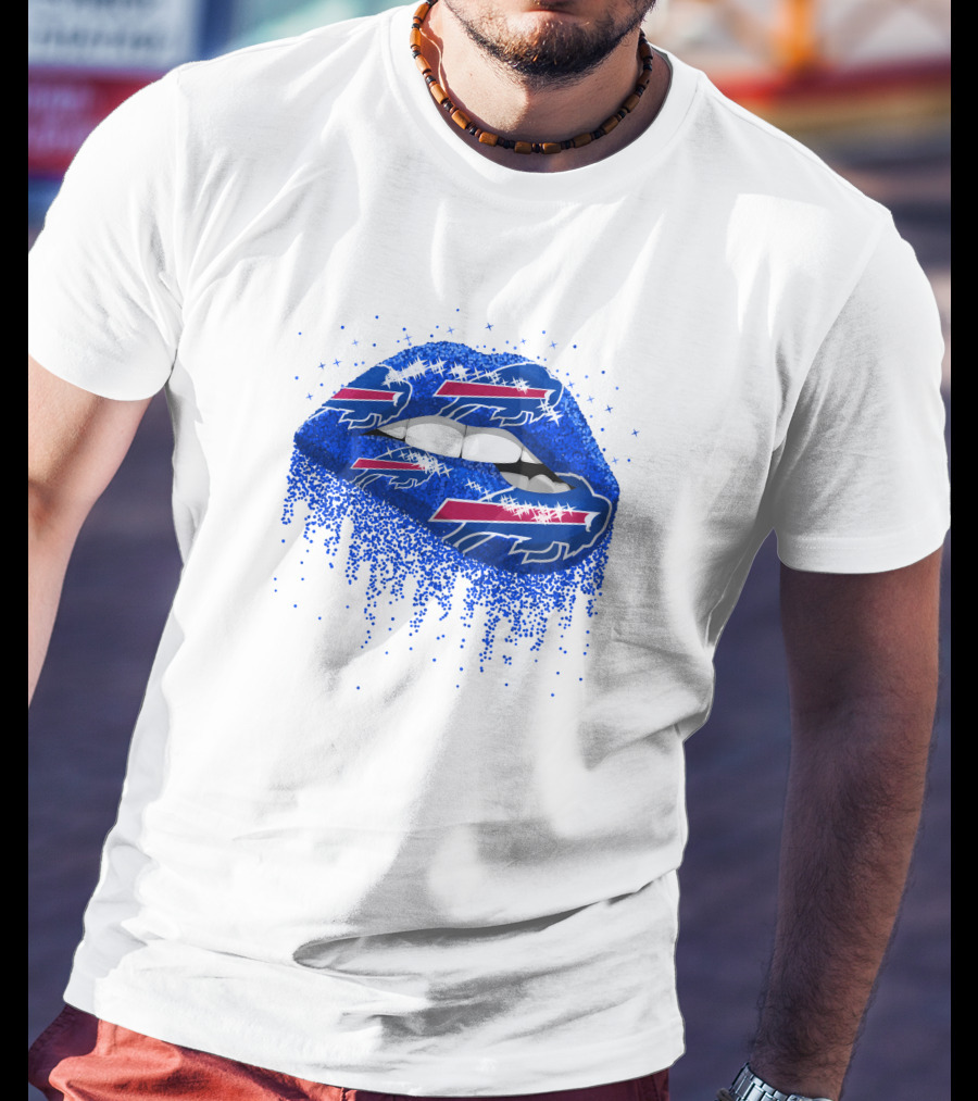 Buffalo Bills Football Team Blue Lips T-Shirt