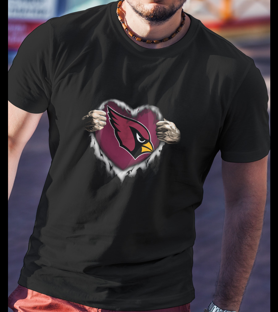 Arizona Cardinals Ripped Heart T-Shirt