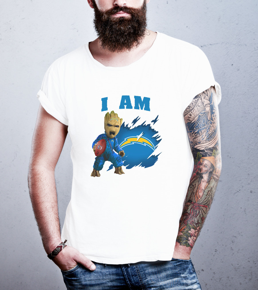 I Am Groot Los Angeles Chargers Football Marvel Character T-Shirt
