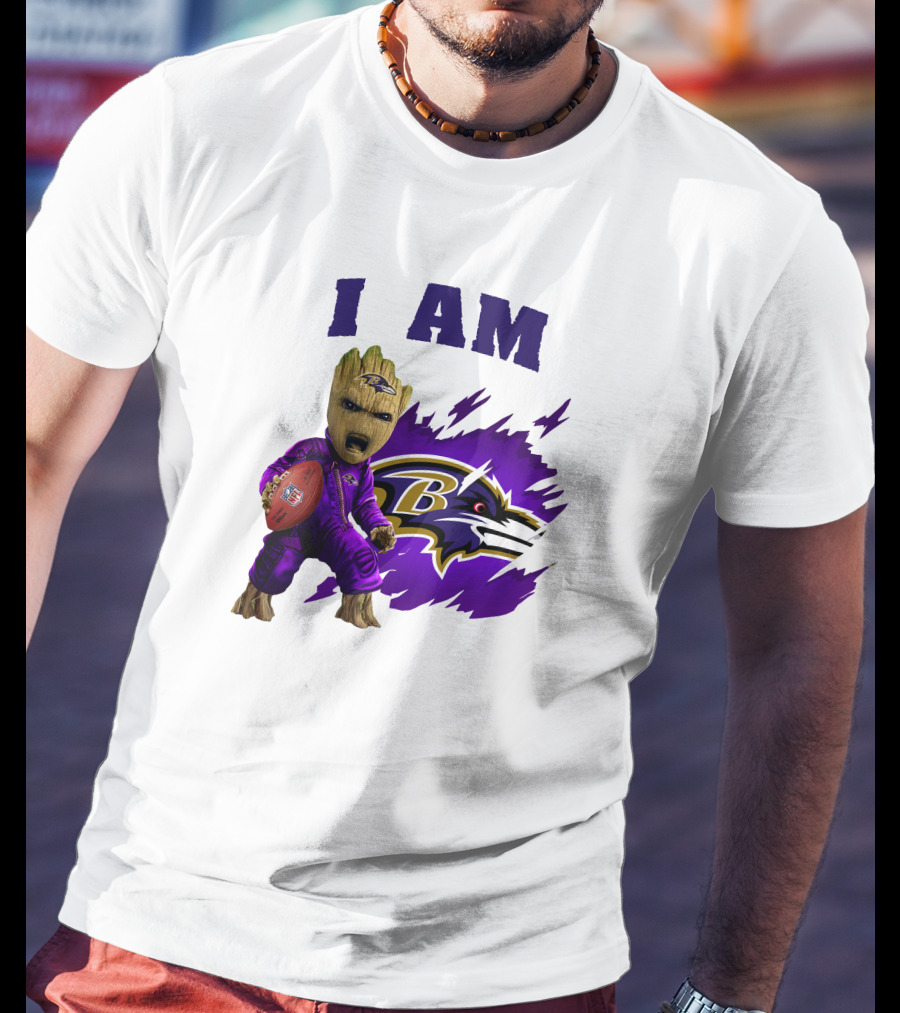 I Am Groot Baltimore Ravens Football Fan T-Shirt