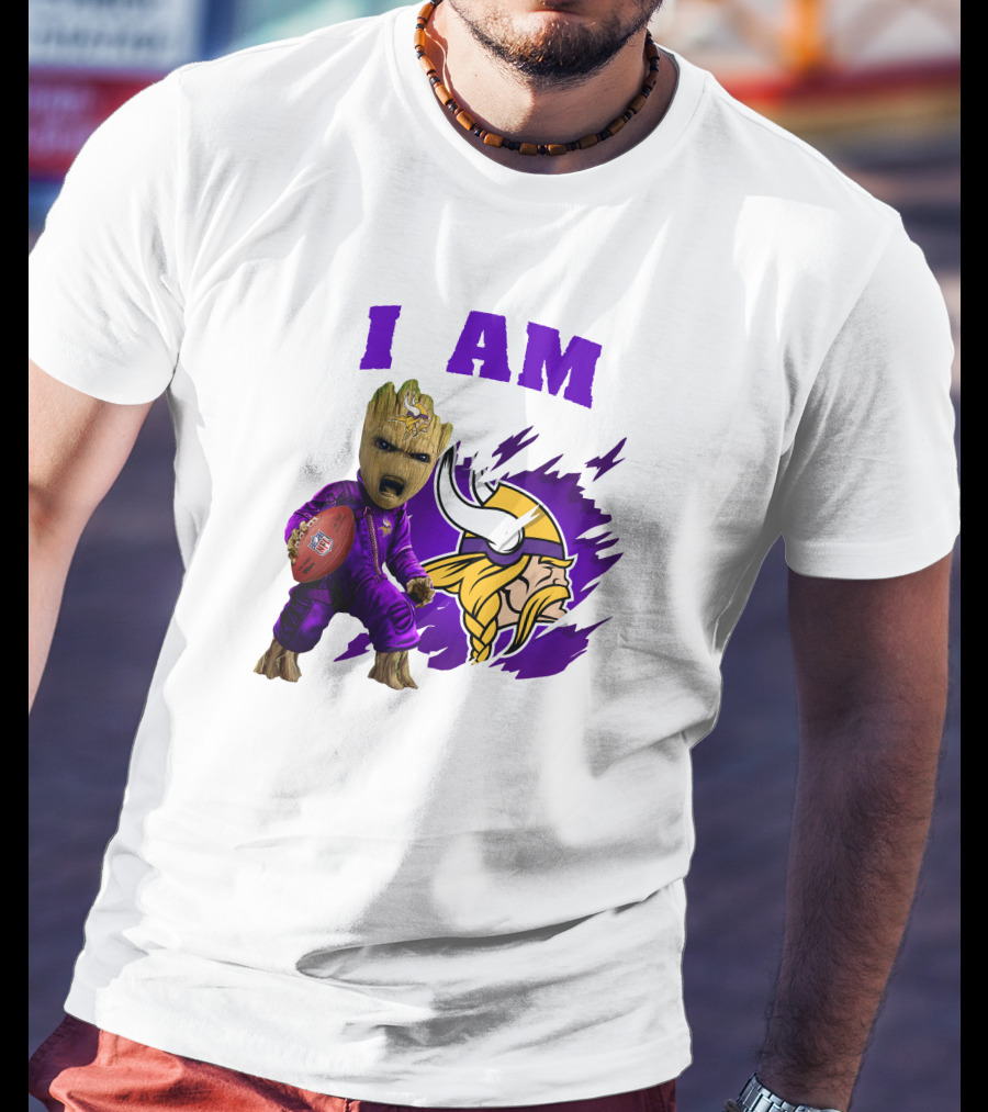 I Am Groot Minnesota Vikings Football Character T-Shirt