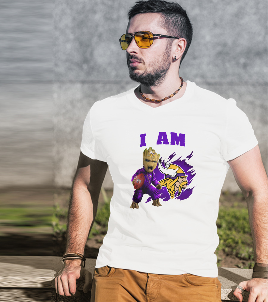 I Am Groot Minnesota Vikings Football Character T-Shirt