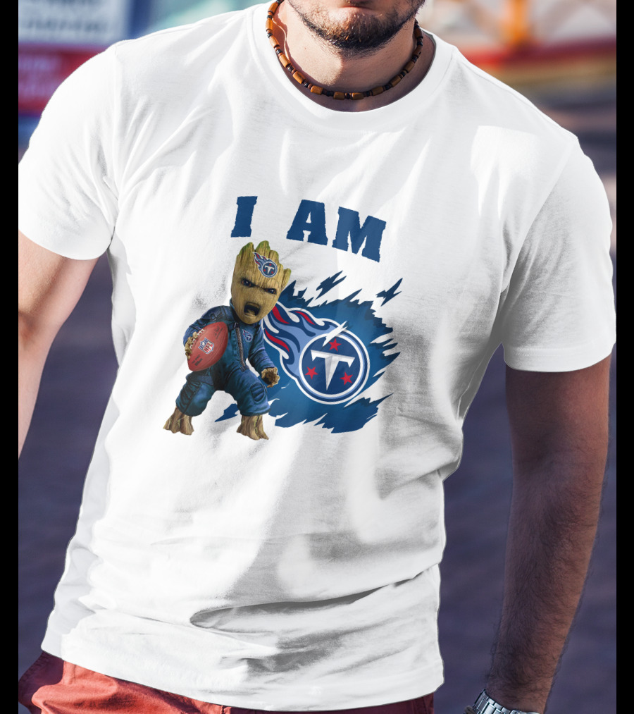 I Am Groot Titans Football Guardians Fan Crossover T-Shirt