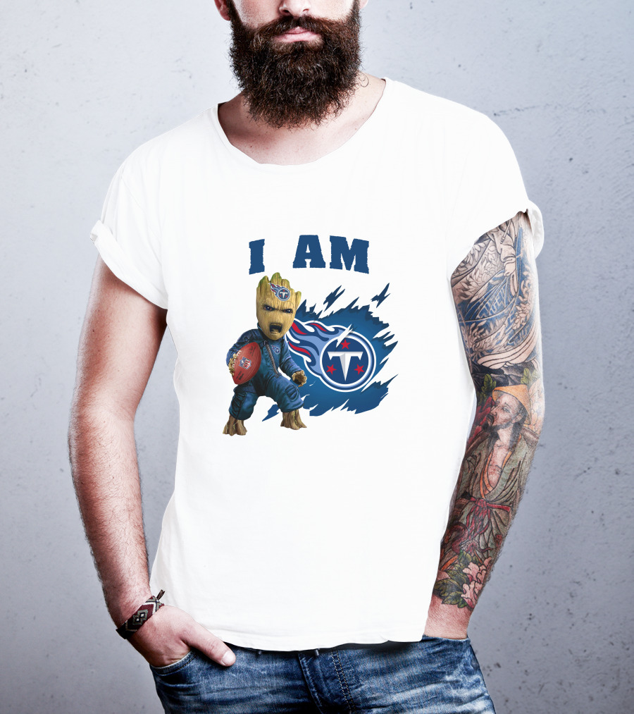 I Am Groot Titans Football Guardians Fan Crossover T-Shirt
