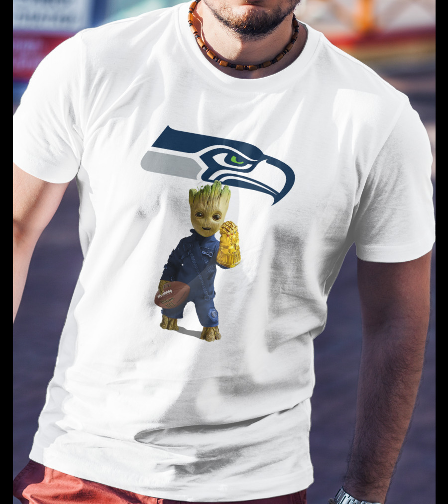 Seattle Seahawks Groot Football Infinity Glove T-Shirt