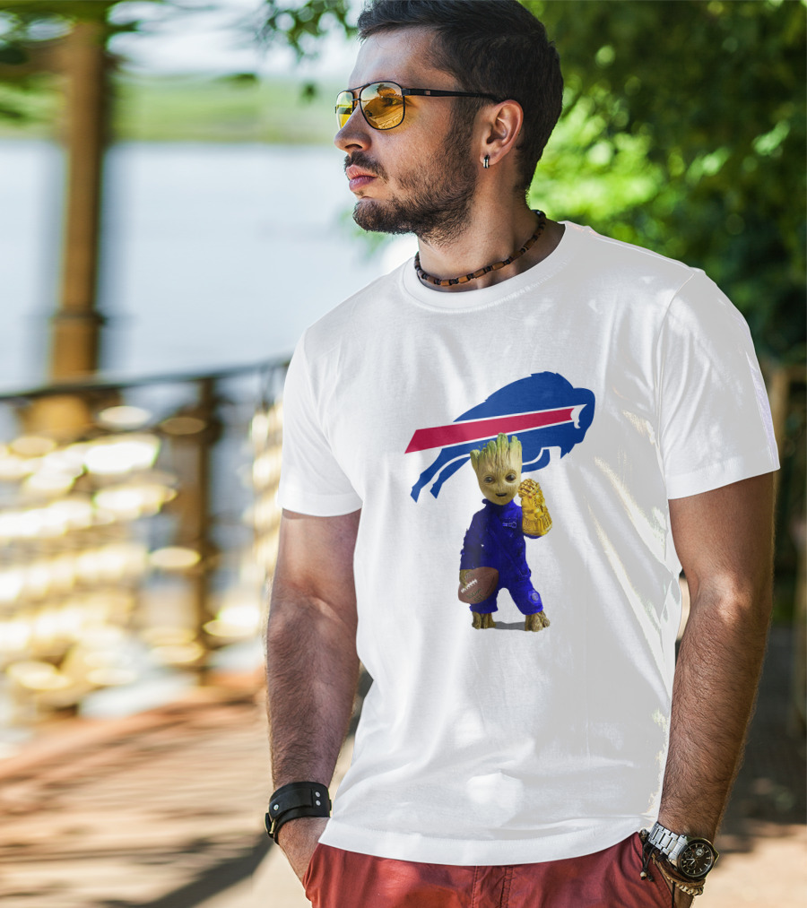 Buffalo Bills Groot Football Infinity Gauntlet T-Shirt