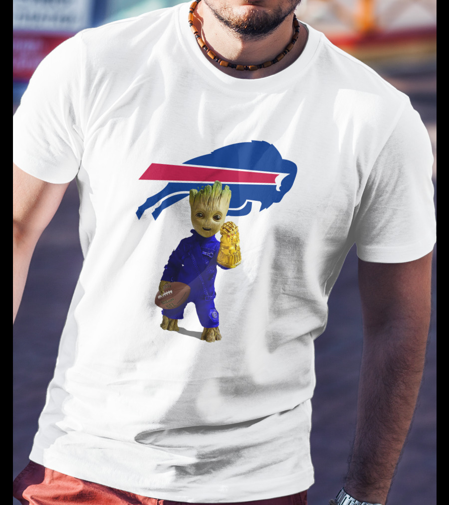 Buffalo Bills Groot Football Infinity Gauntlet T-Shirt