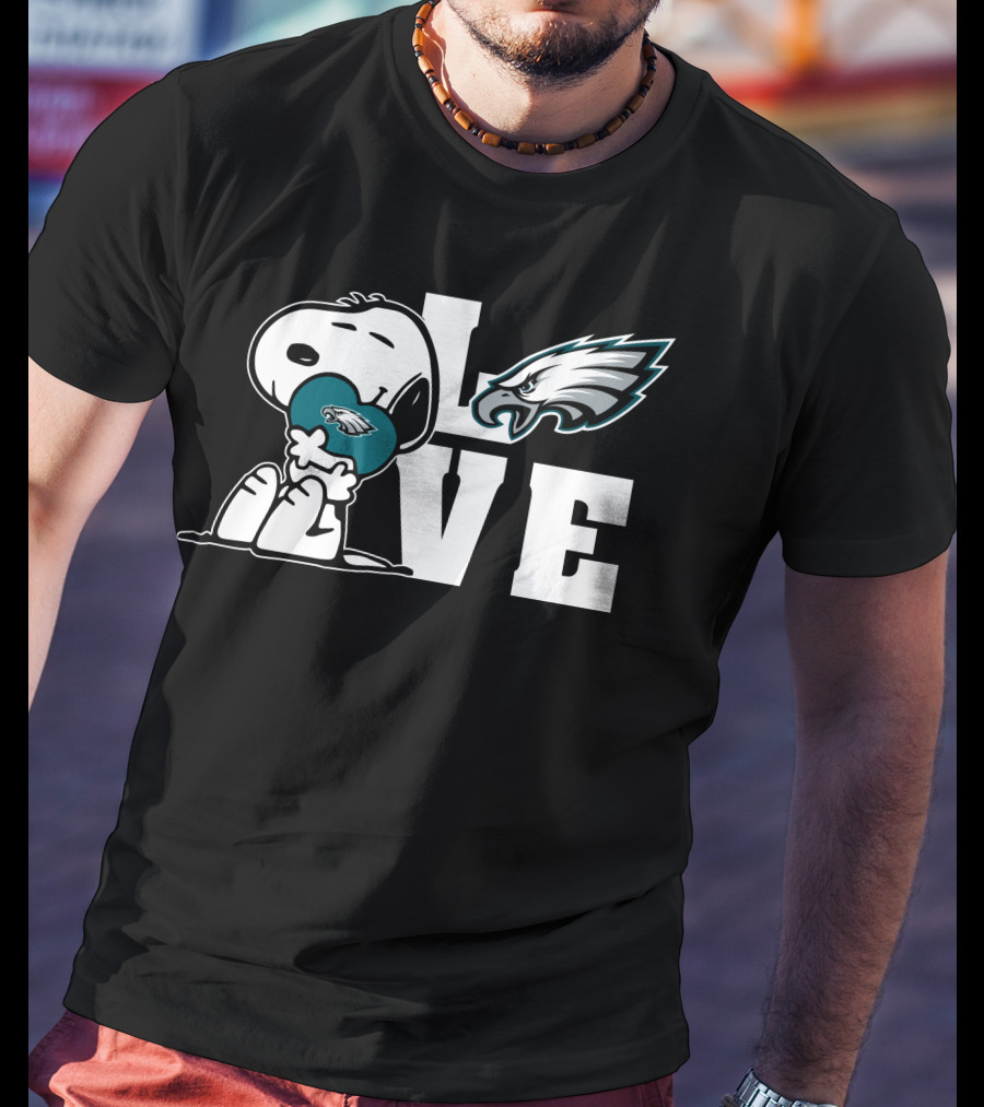 Snoopy Love Philadelphia Eagles Heart T-Shirt