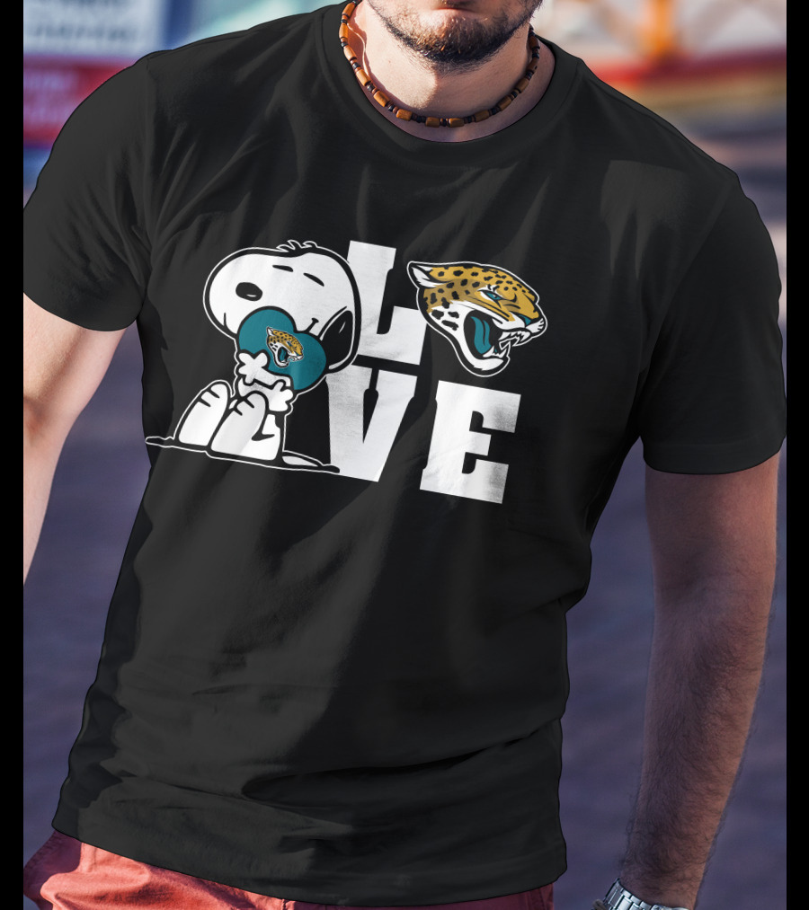 Snoopy Love Jacksonville Jaguars NFL Fan T-Shirt