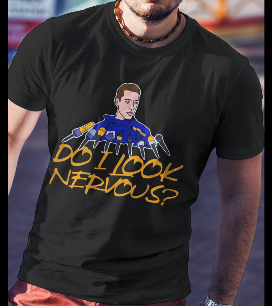 Jordan Binnington Do I Look Nervous Hockey Microphones T-Shirt