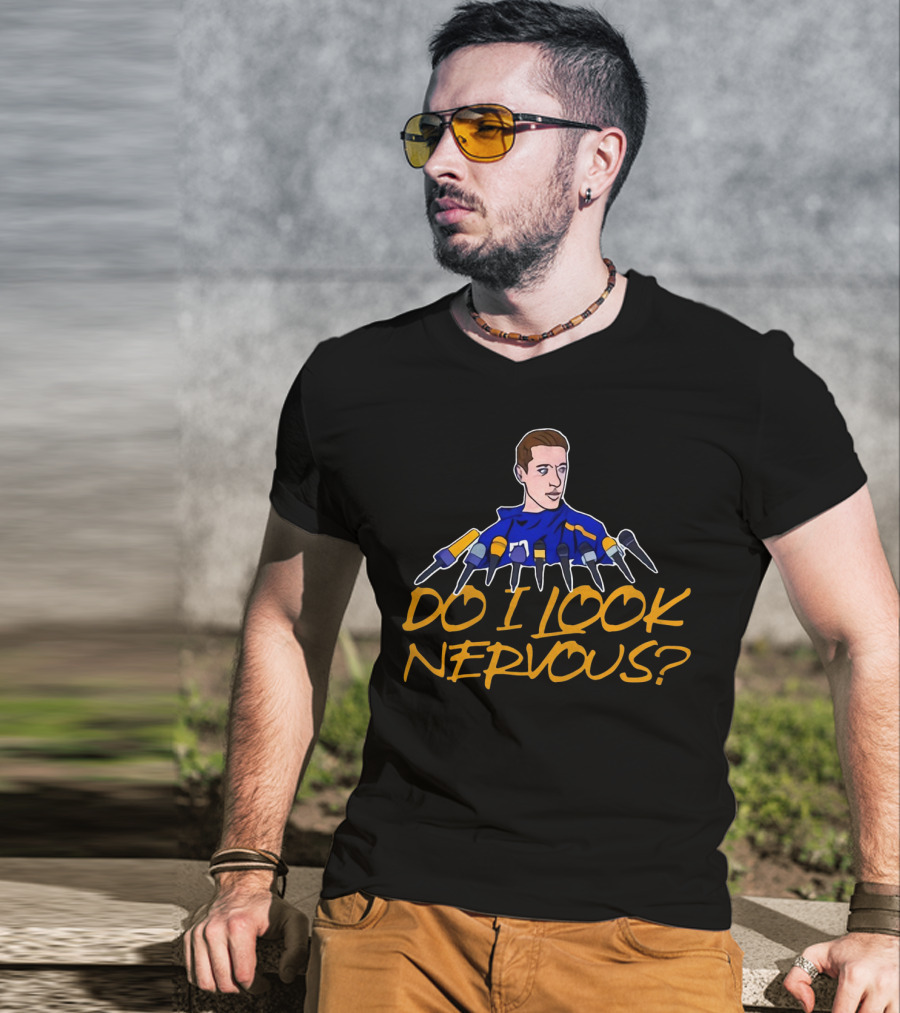 Jordan Binnington Do I Look Nervous Hockey Microphones T-Shirt