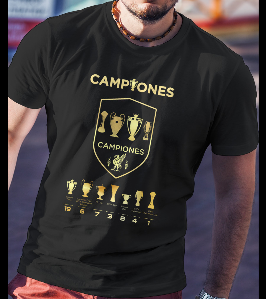 Liverpool Campiones Trophy Achievements European Cup FA League Titles T-Shirt