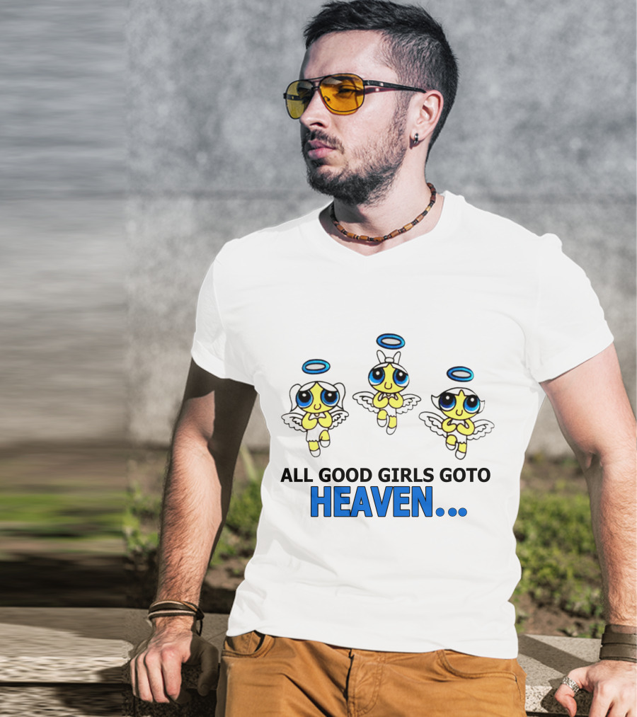 All Good Girls Go To Heaven Angel Cartoon Trio T-Shirt