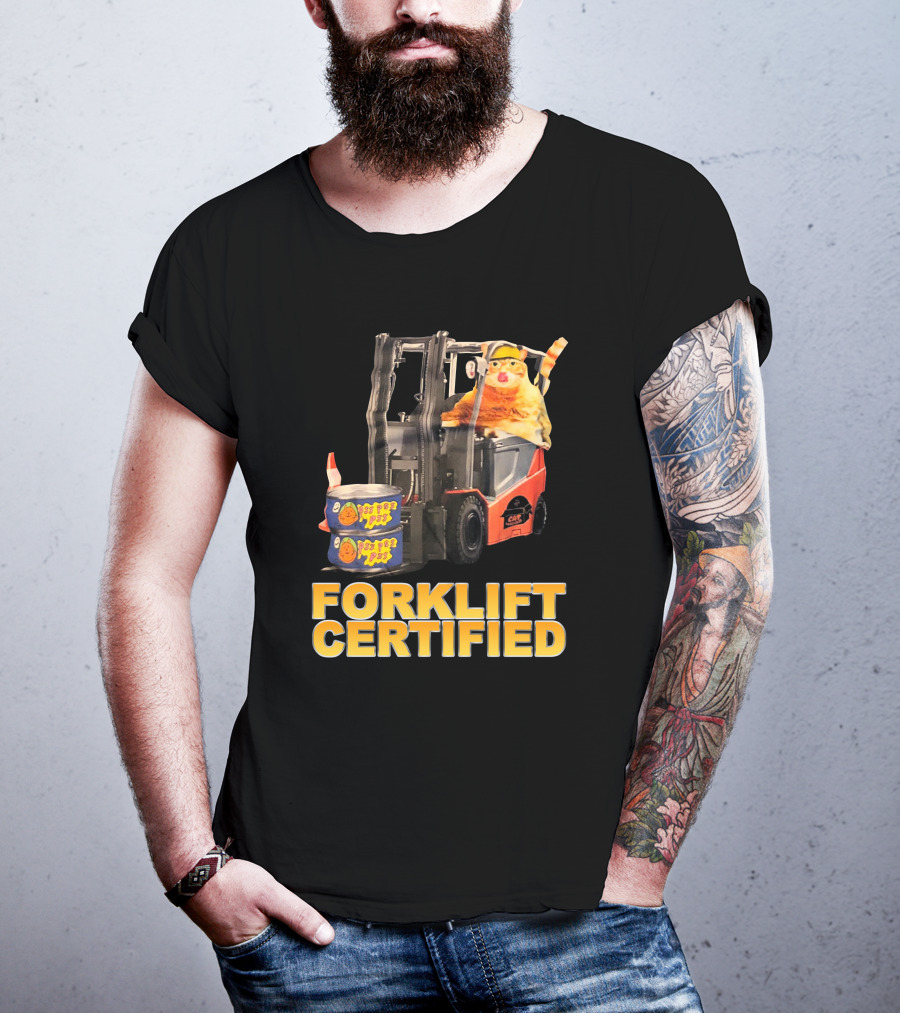 Forklift Certified Cat With Chef Pepe Soup Cans T-Shirt