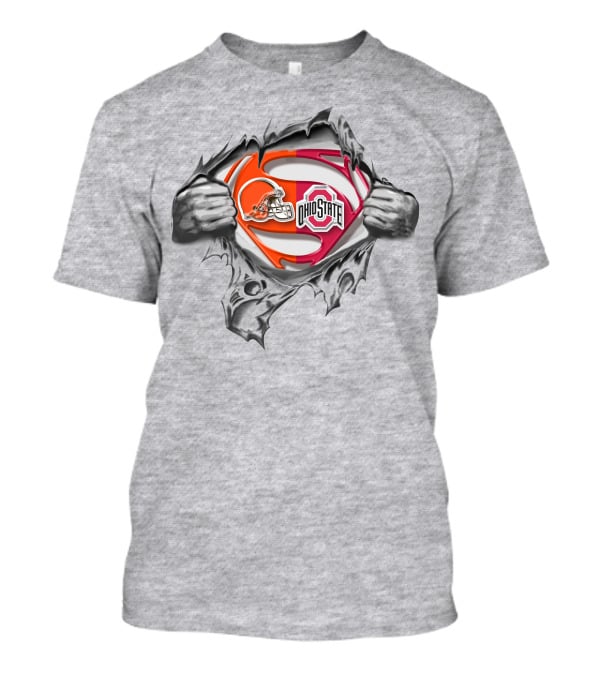 Cleveland Browns Ohio State Buckeyes Superman Logo Mashup T-Shirt