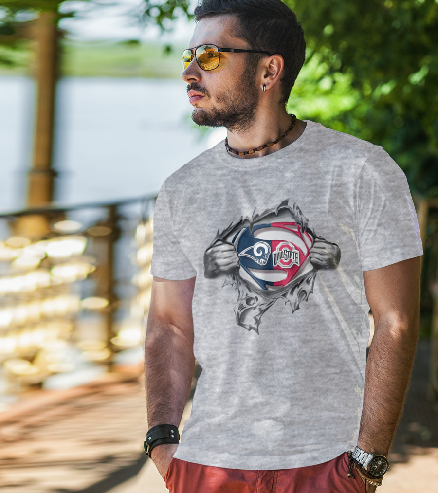 Los Angeles Rams Ohio State Buckeyes Superman T-Shirt