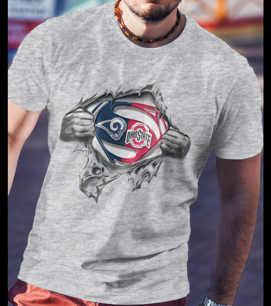 Los Angeles Rams Ohio State Buckeyes Superman T-Shirt