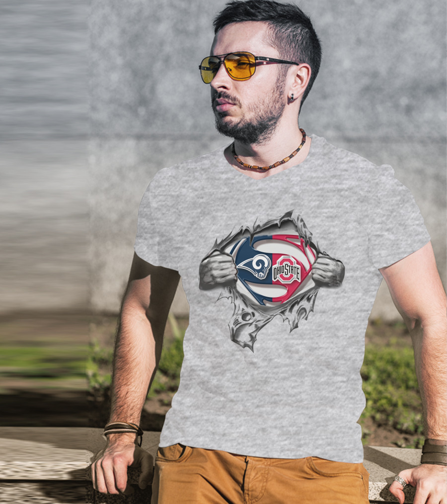 Los Angeles Rams Ohio State Buckeyes Superman T-Shirt
