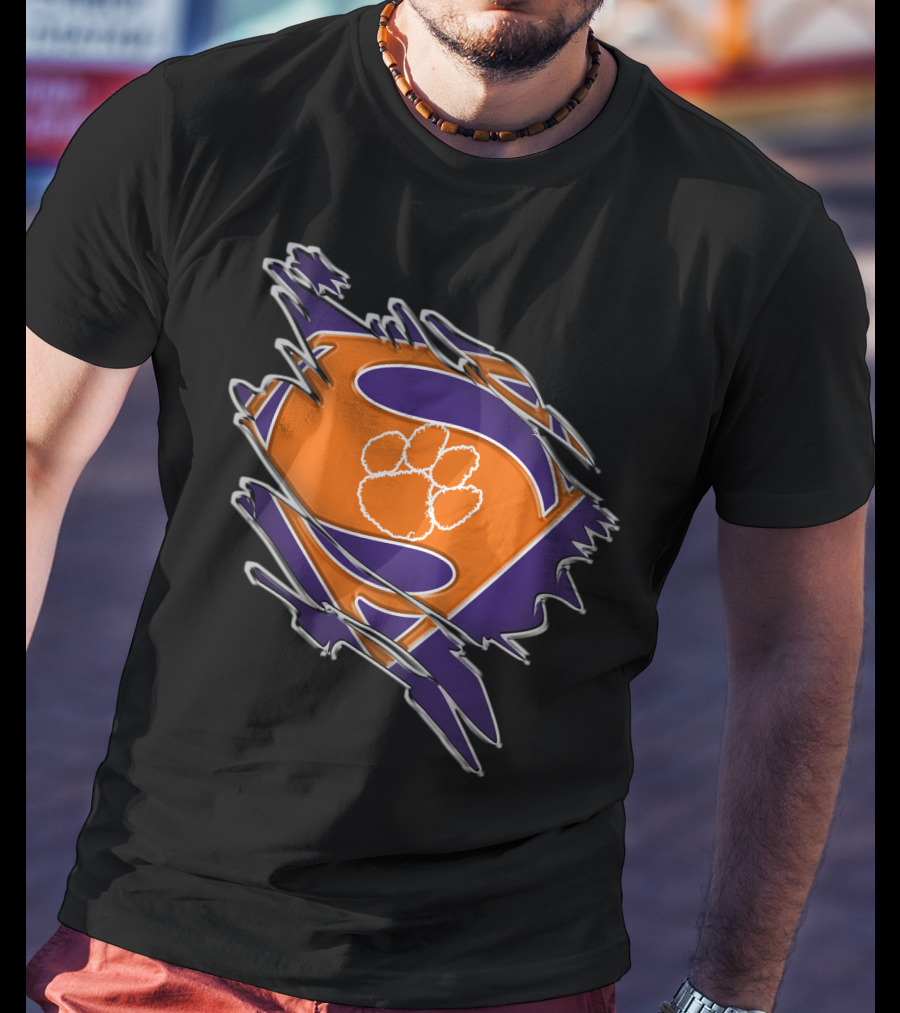 Clemson Tigers Superman Paw T-Shirt