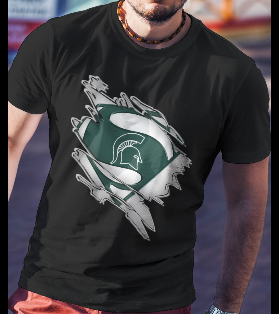 Michigan State Spartans Superman Logo Shield T-Shirt