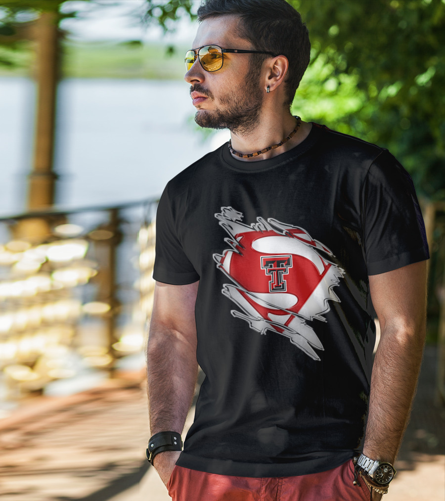 Texas Tech Red Raiders Double T Superman Shield T-Shirt