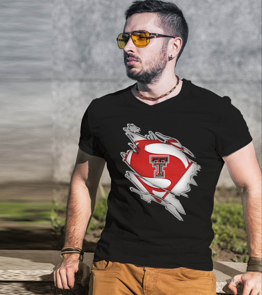 Texas Tech Red Raiders Double T Superman Shield T-Shirt