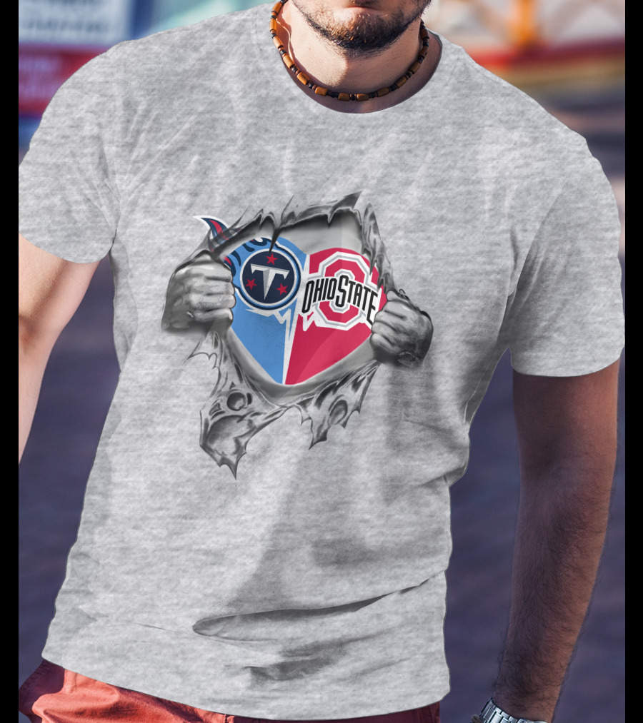 Tennessee Titans Ohio State Buckeyes Ripped Jersey T-Shirt