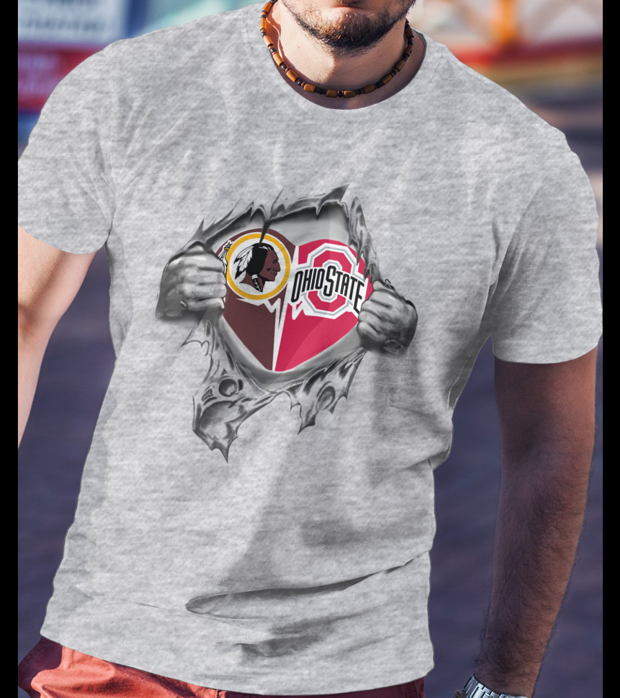 Washington Redskins Ohio State Buckeyes Logo Mashup T-Shirt