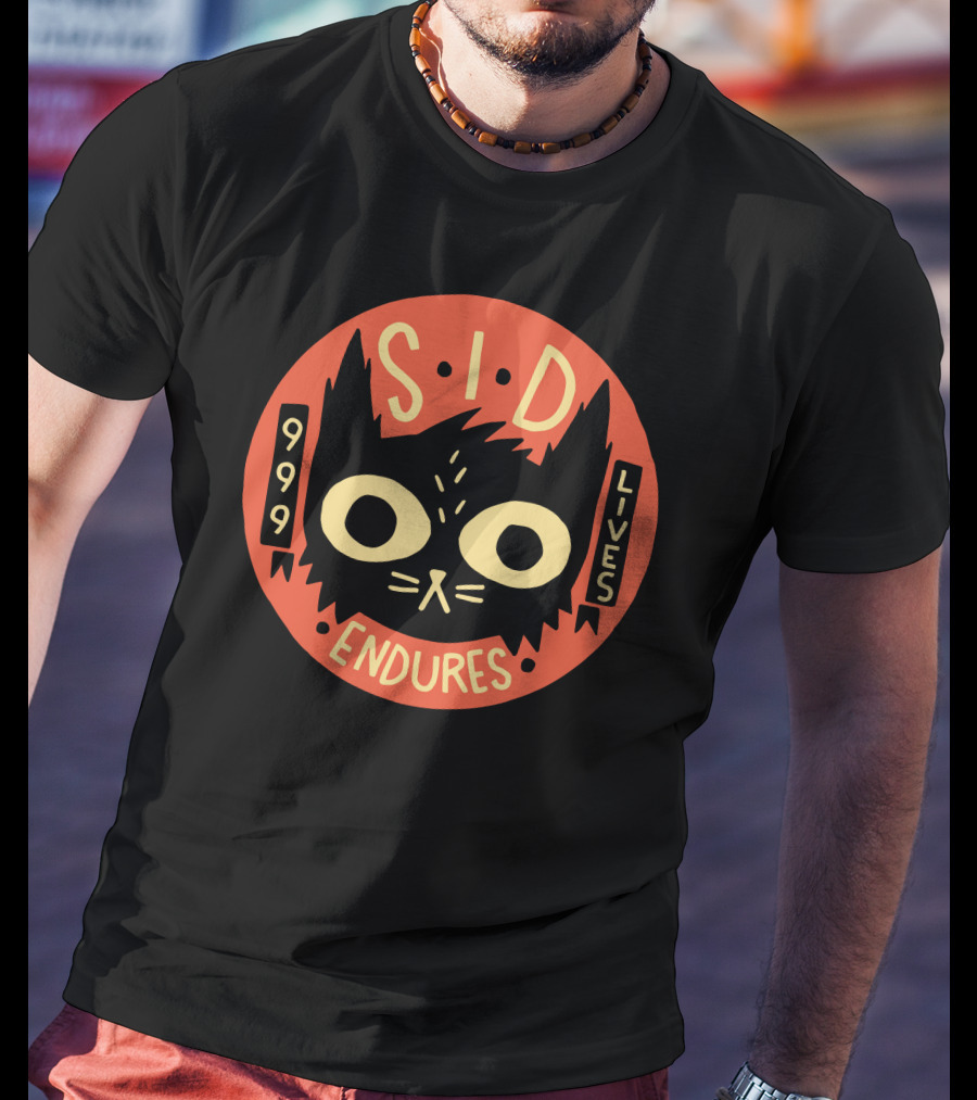 Sid Endures 999 Lives Cat Emblem T-Shirt