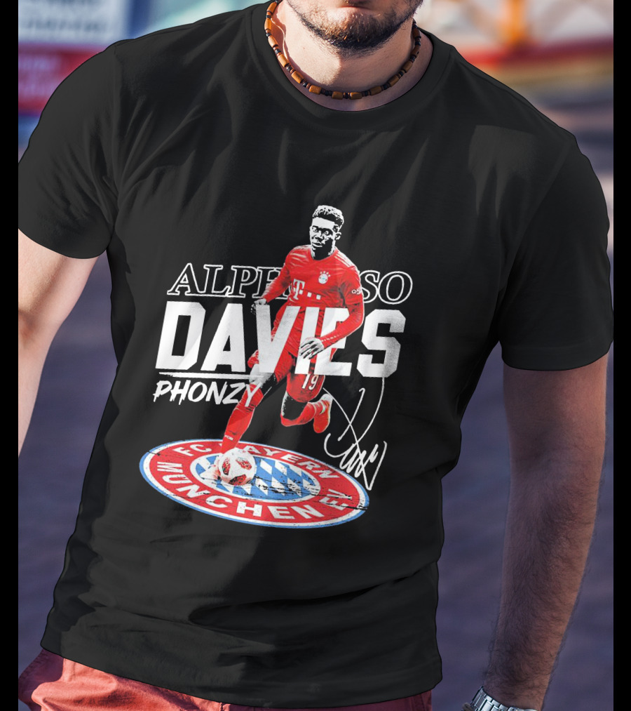 Alphonso Davies Phonzy FC Bayern Munchen Signature Soccer Jersey T-Shirt