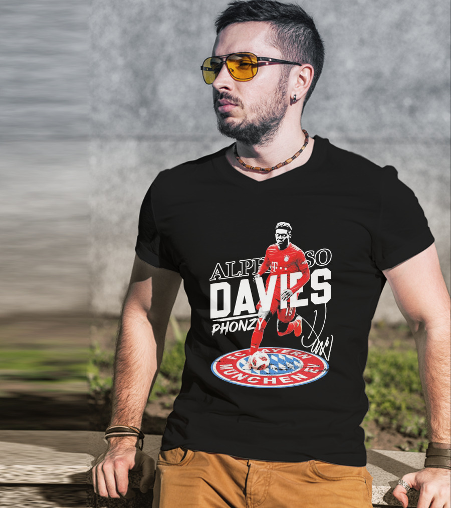 Alphonso Davies Phonzy FC Bayern Munchen Signature Soccer Jersey T-Shirt
