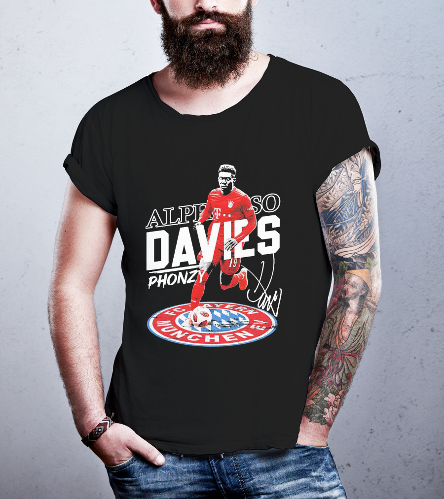 Alphonso Davies Phonzy FC Bayern Munchen Signature Soccer Jersey T-Shirt