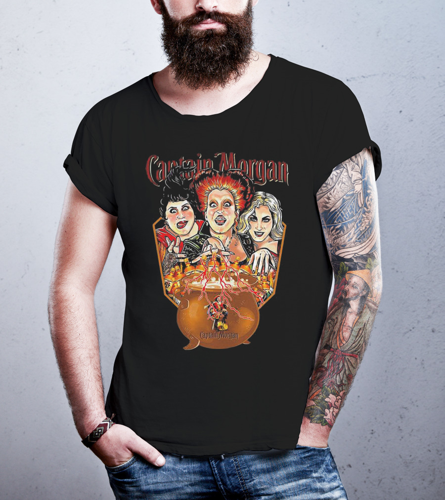 Captain Morgan Halloween Hocus Pocus Witches Cauldron T-Shirt