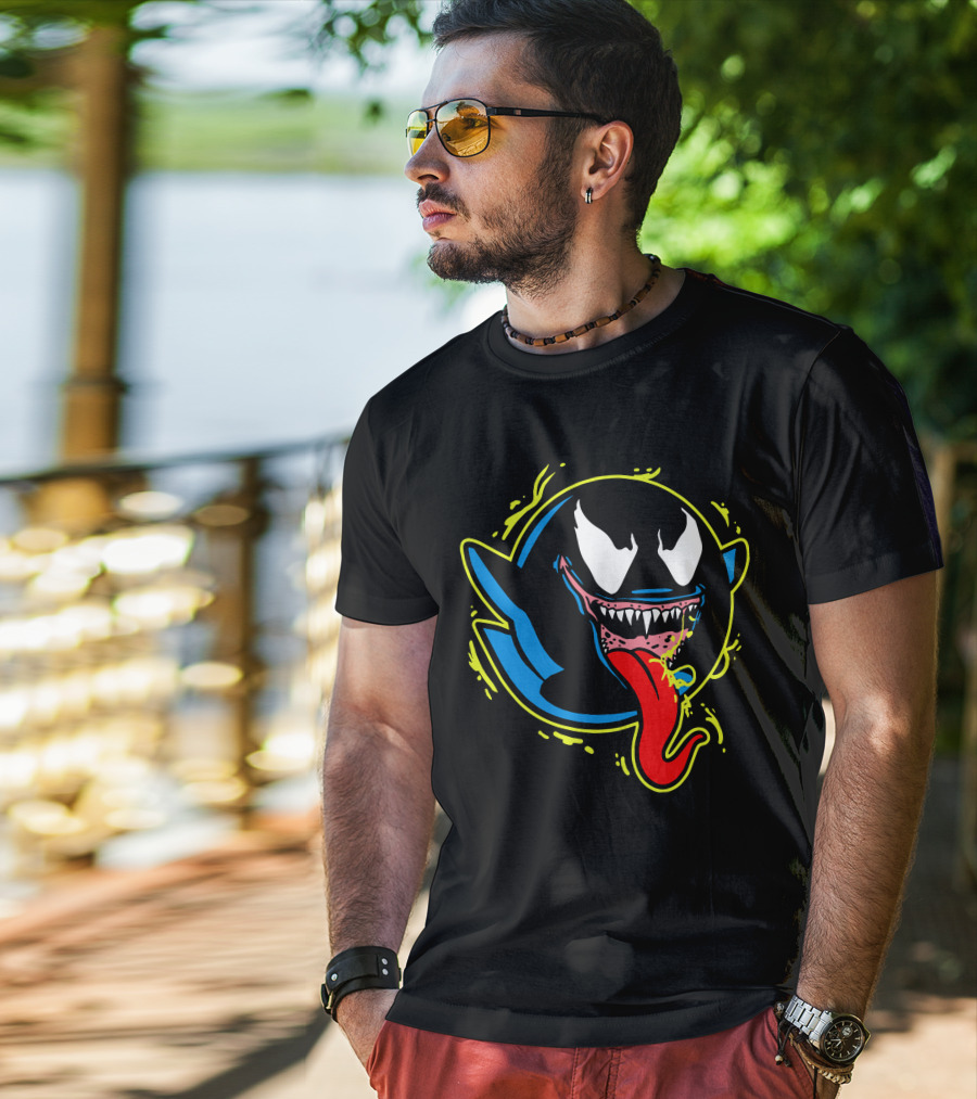 Ghost Boo Fusion Venom Face Halloween Mashup T-Shirt