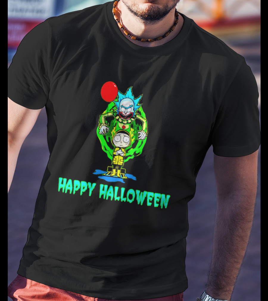 Happy Halloween Pennywise Rick And Morty T-Shirt