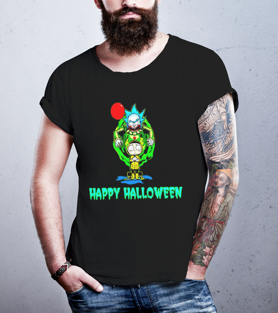 Happy Halloween Pennywise Rick And Morty T-Shirt