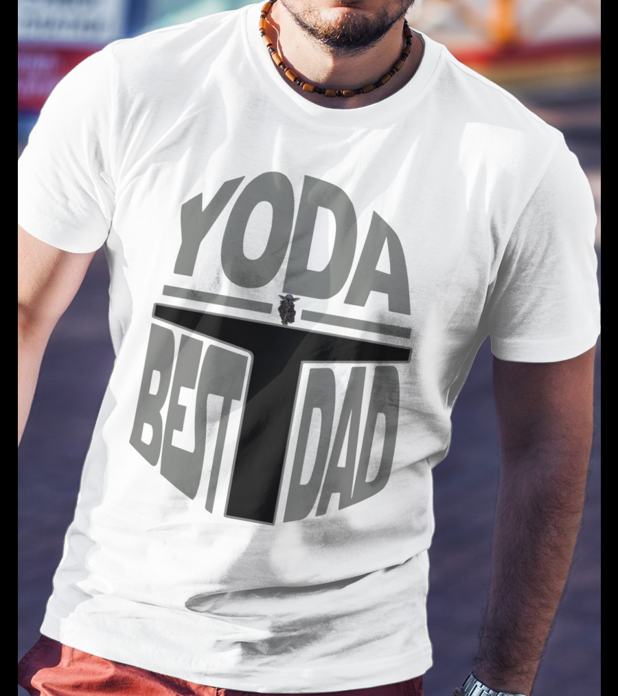 Yoda Best Dad The Mandalorian Helmet Baby Yoda T-Shirt
