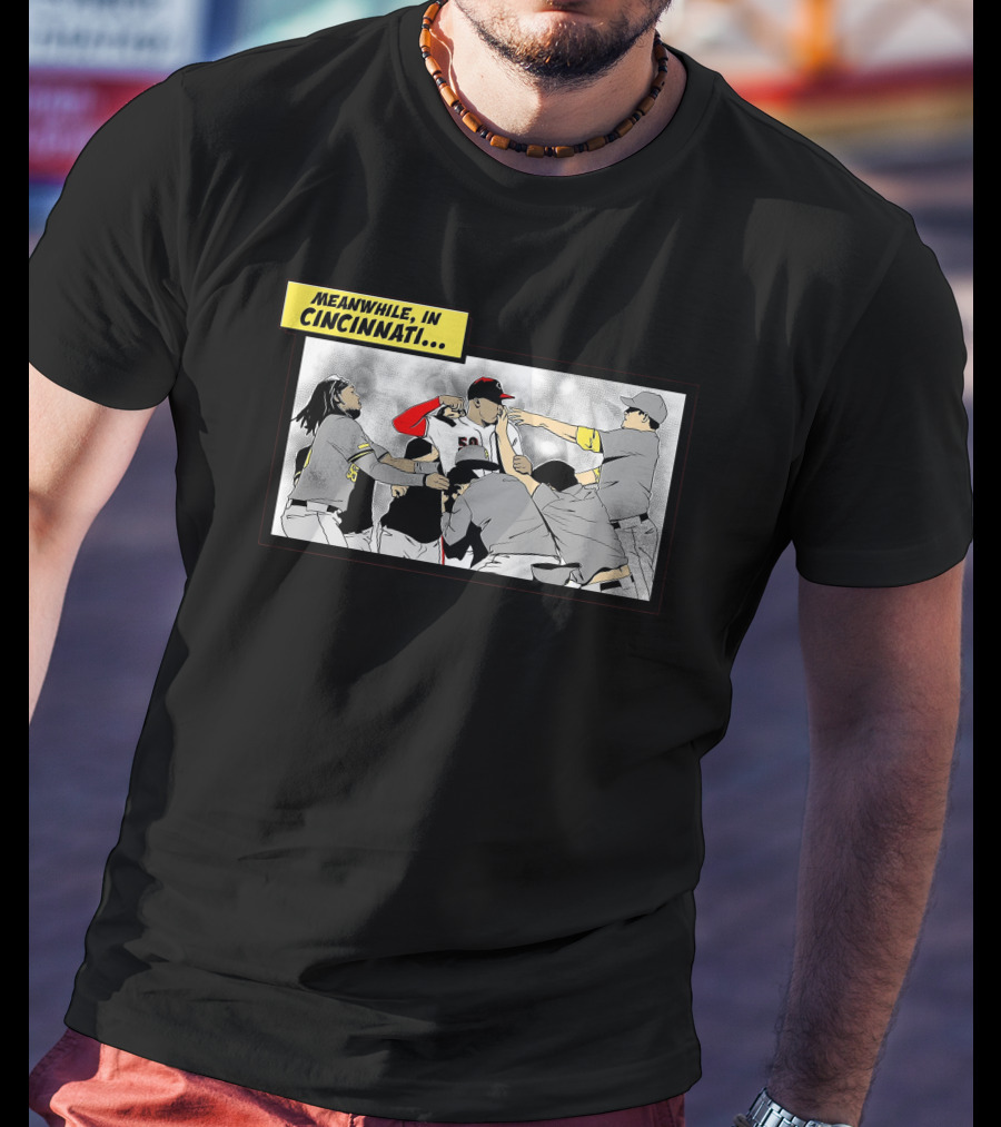 Meanwhile In Cincinnati Baseball Brawl Scene T-Shirt